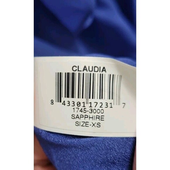 Dress The Population Claudia Midi Ruffle-Trim Dress in Sapphire Size XS - Picture 7 of 9